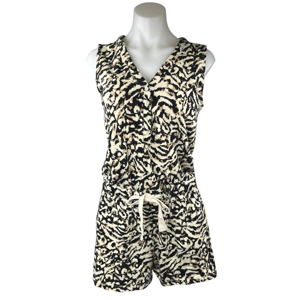 Lou & Grey Multicolor Cheetah Animal Print Sleeveless V-neck Jumpsuit Romper XS